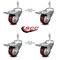Service Caster 3.5 Inch Maroon Polyurethane Swivel 10mm Stem Caster Set Total Lock Brake SCC-TSTTL20S3514-PPUB-MRN-M1015-4 - alternate 5